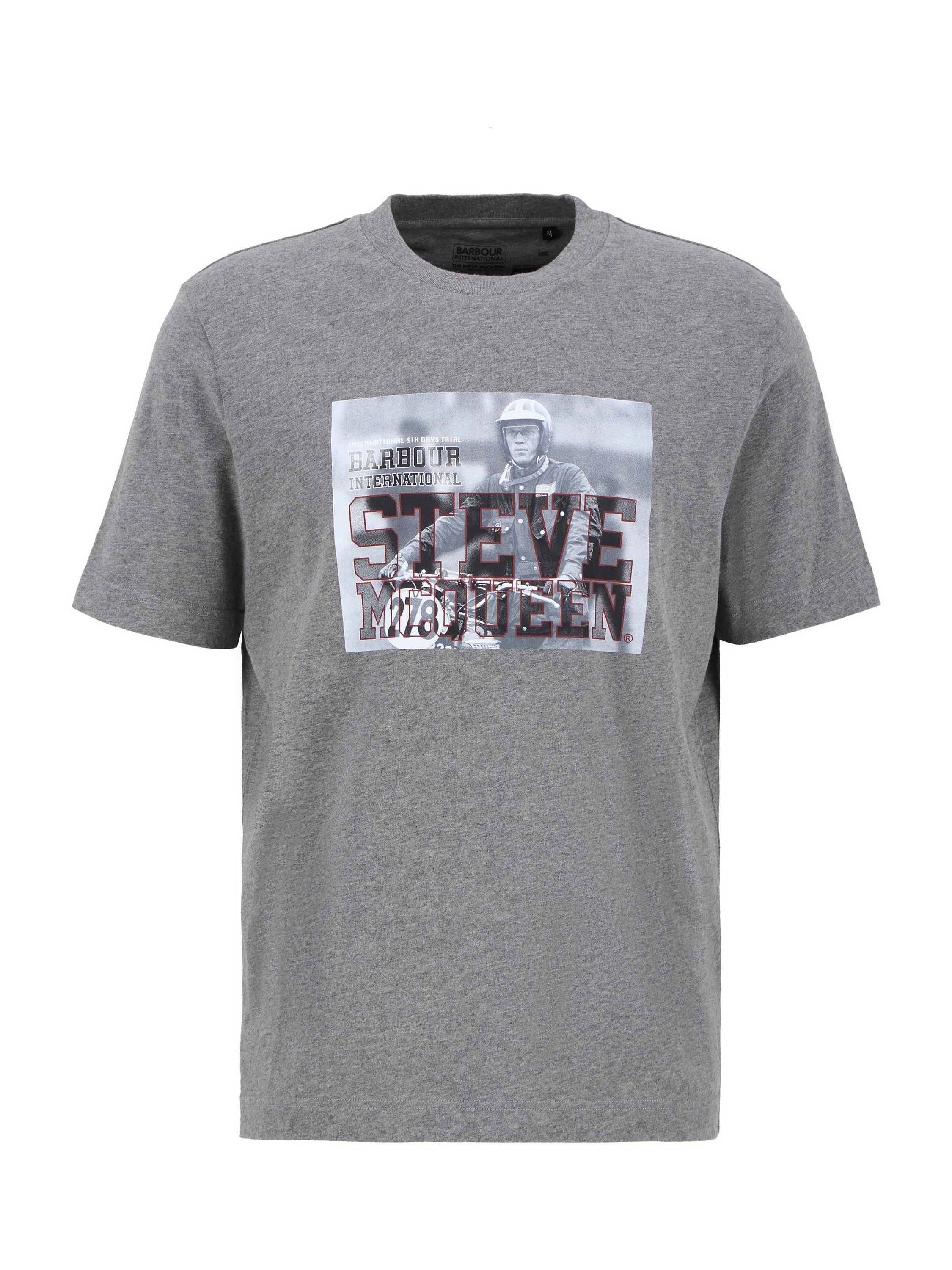 Product image 5 of 5, which shows Barbour International Scape Graphic T-Shirt, Anthracite Marl, L