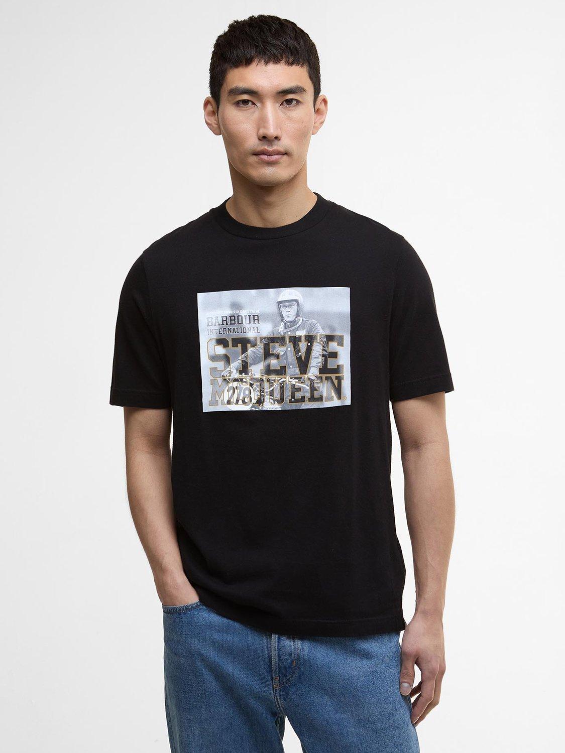 Product image 1 of 5, which shows Barbour International Scape Graphic T-Shirt, Black, M