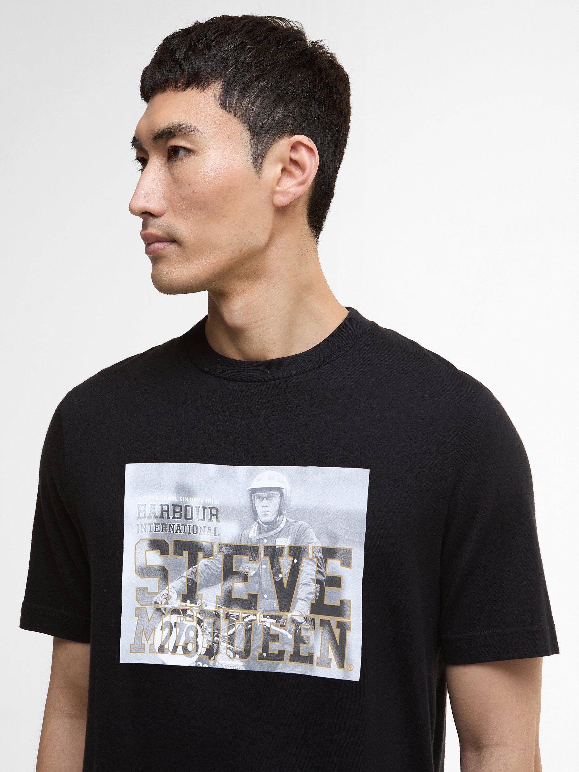 Product image 3 of 5, which shows Barbour International Scape Graphic T-Shirt, Black, M