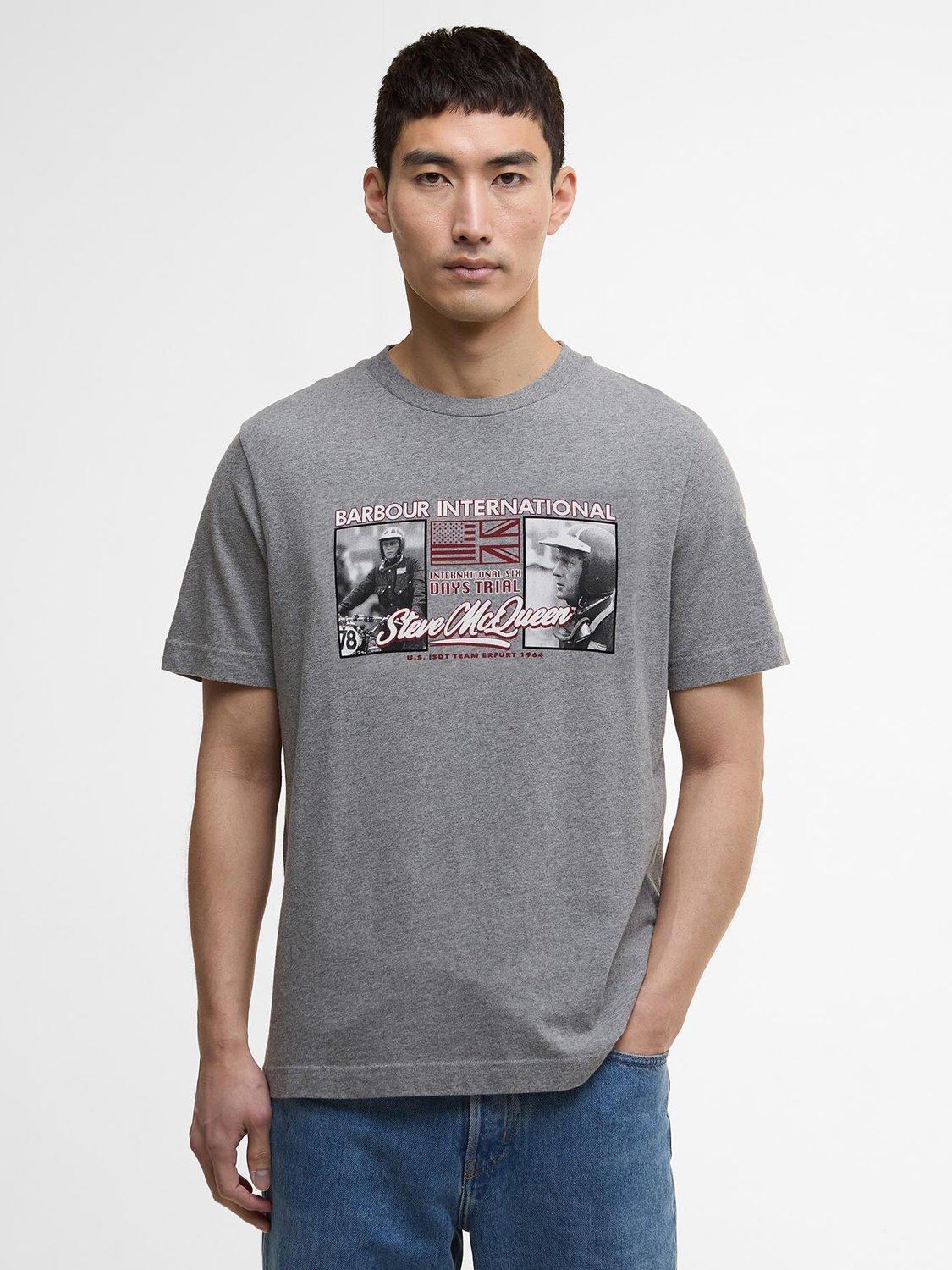 Product image 1 of 5, which shows Barbour International Multon Graphic T-Shirt, Anthracite Marl, L