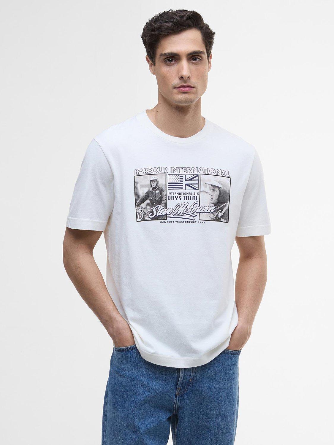 Product image 1 of 5, which shows Barbour International Multon Graphic T-Shirt, Whisper White, XXXL