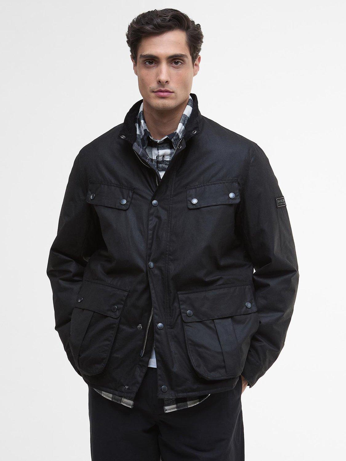 Product image 1 of 6, which shows Barbour International Dukeley Wax Jacket, Black, L