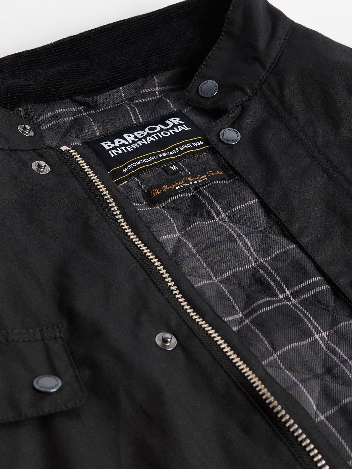Product image 5 of 6, which shows Barbour International Dukeley Wax Jacket, Black, L