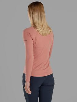 Montane Women's Dart Zip Neck Long Sleeve T-Shirt - view 2, Pink Clay