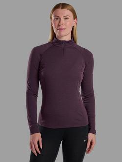 Montane Malli Zip Merino Wool Rich Top, Mulberry