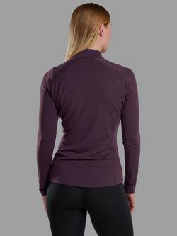 Montane Malli Zip Merino Wool Rich Top - view 2, Mulberry