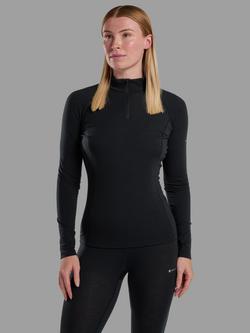 Montane Malli Zip Merino Wool Rich Top, Black