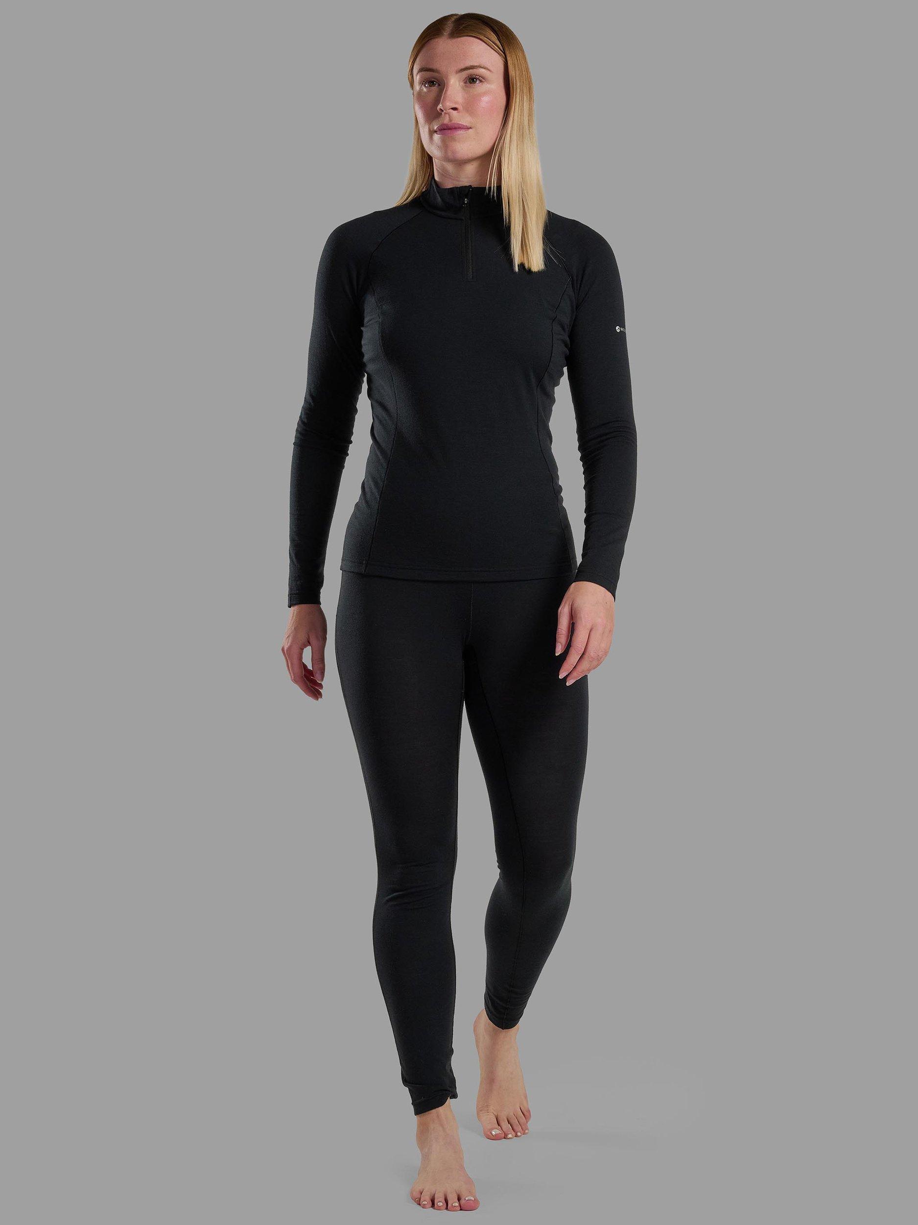 Product image 5 of 6, which shows Montane Malli Zip Merino Wool Rich Top, Black, 8
