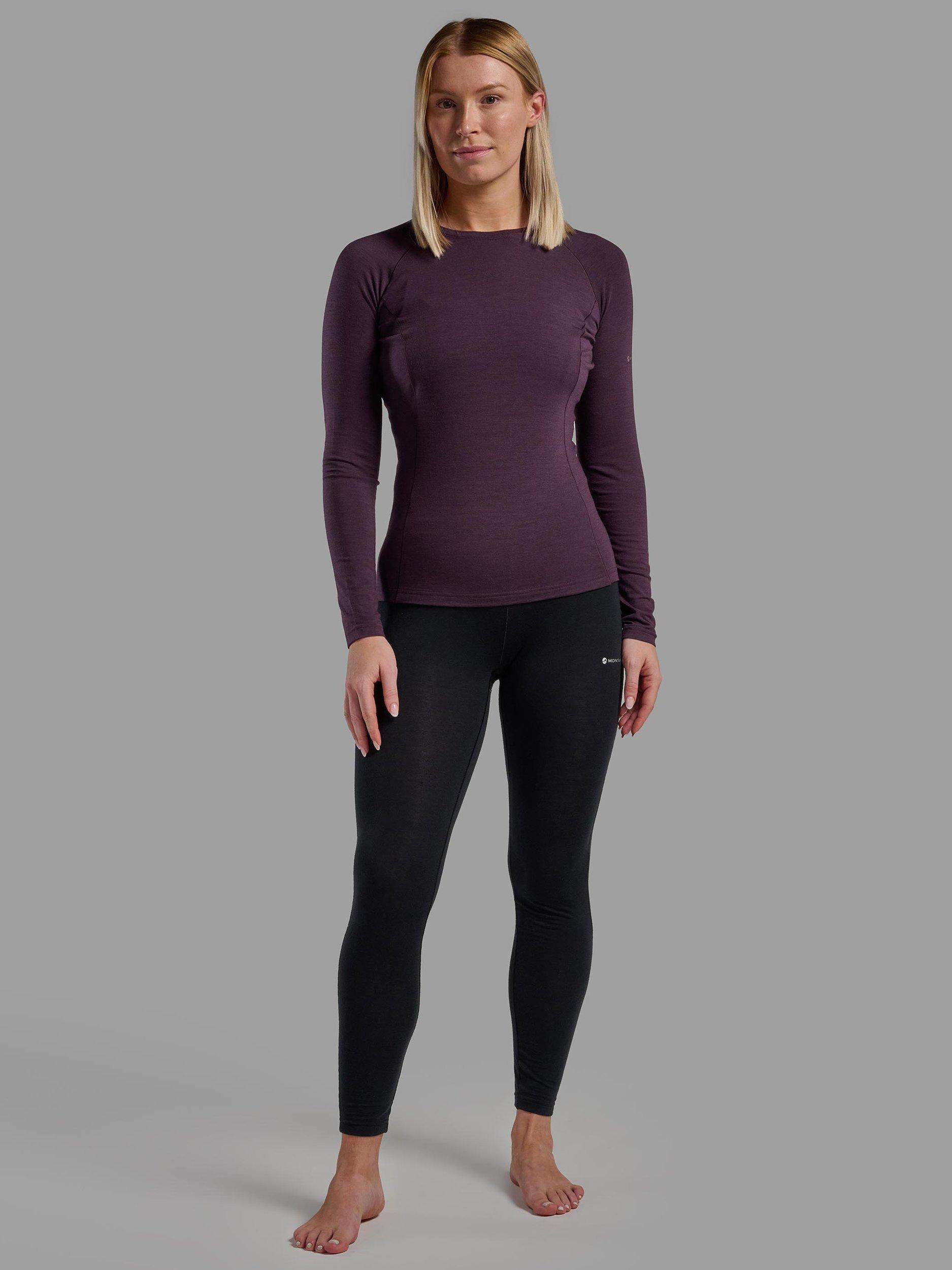 Product image 4 of 5, which shows Montane Malli Merino Wool Rich Long Sleeve Top, Mulberry, 8