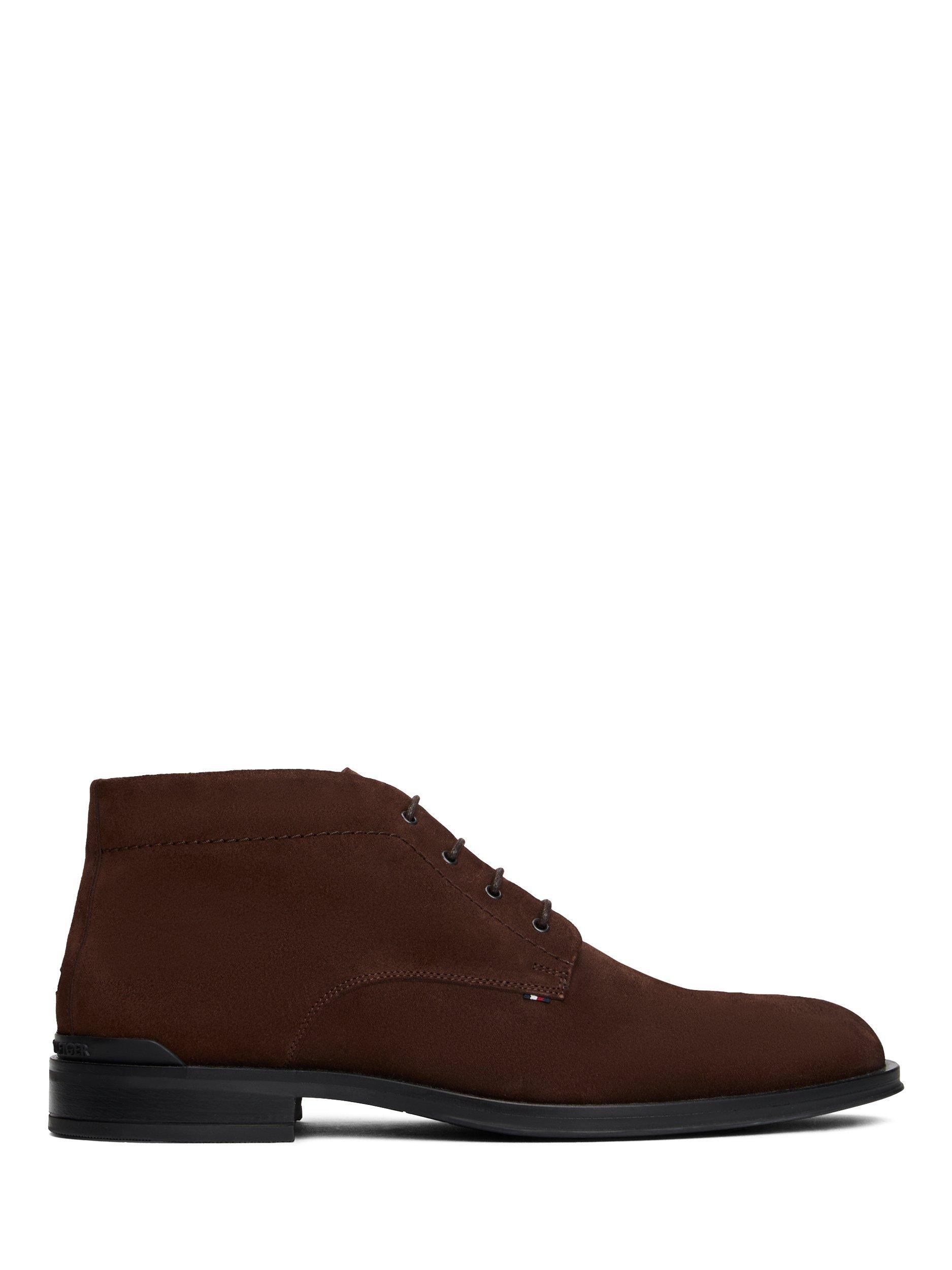Product image 1 of 6, which shows Tommy Hilfiger Corporate Lace Up Suede Ankle Boots, Cocoa, 8