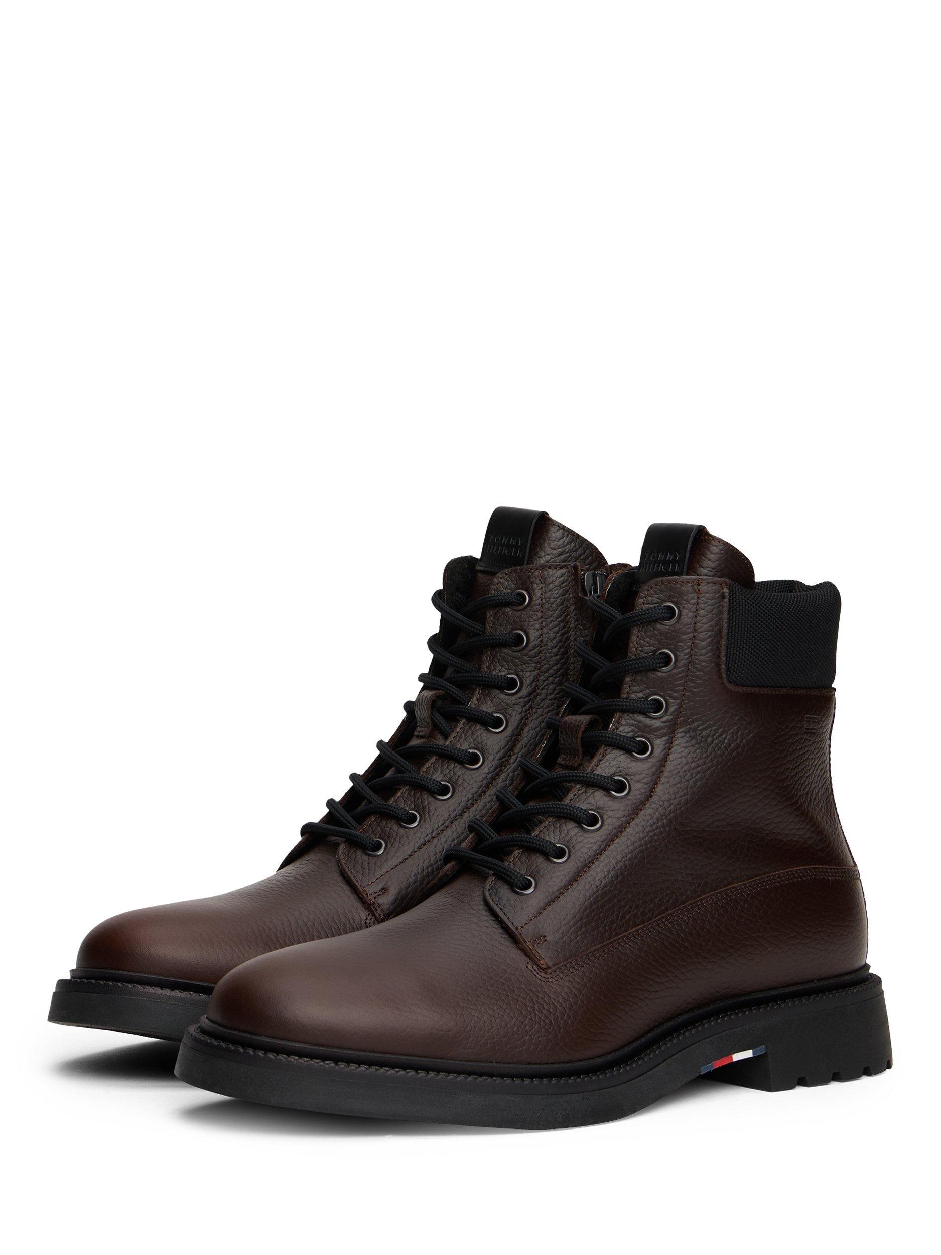 Product image 3 of 6, which shows Tommy Hilfiger Leather Ankle Boots, Cocoa, 7