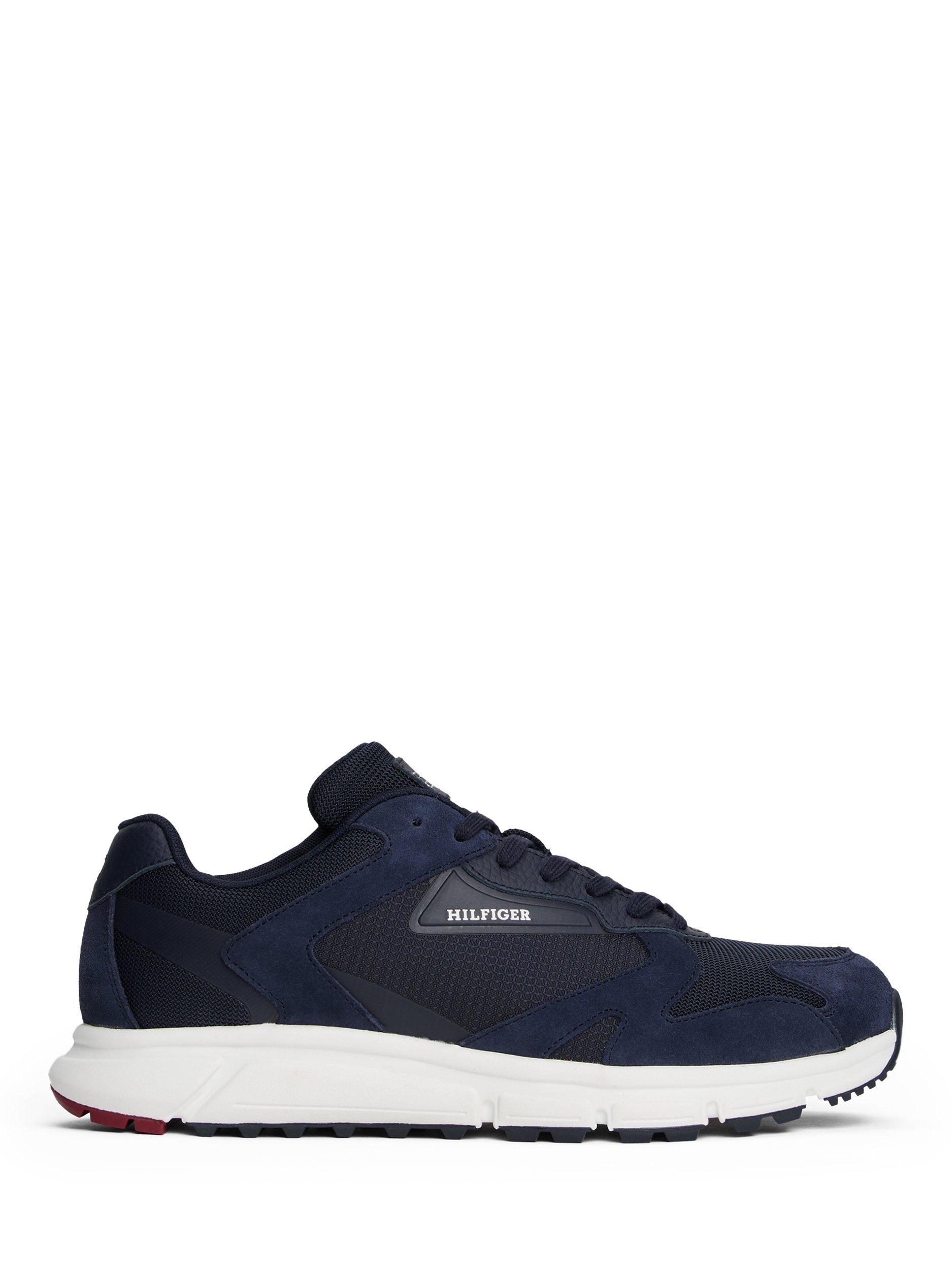 Product image 1 of 6, which shows Tommy Hilfiger Outdoor Runner Suede Trainers, Space Blue, 6|6.5