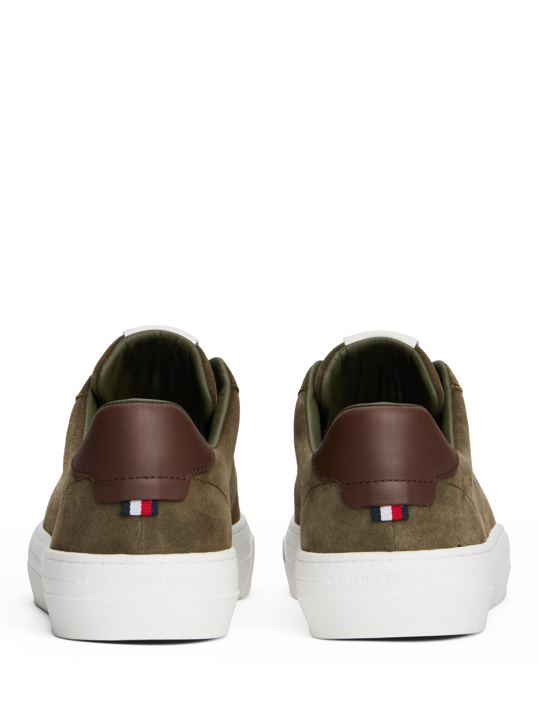 Product image 3 of 6, which shows Tommy Hilfiger Lace Up Suede Trainers, Army Green, 6|6.5