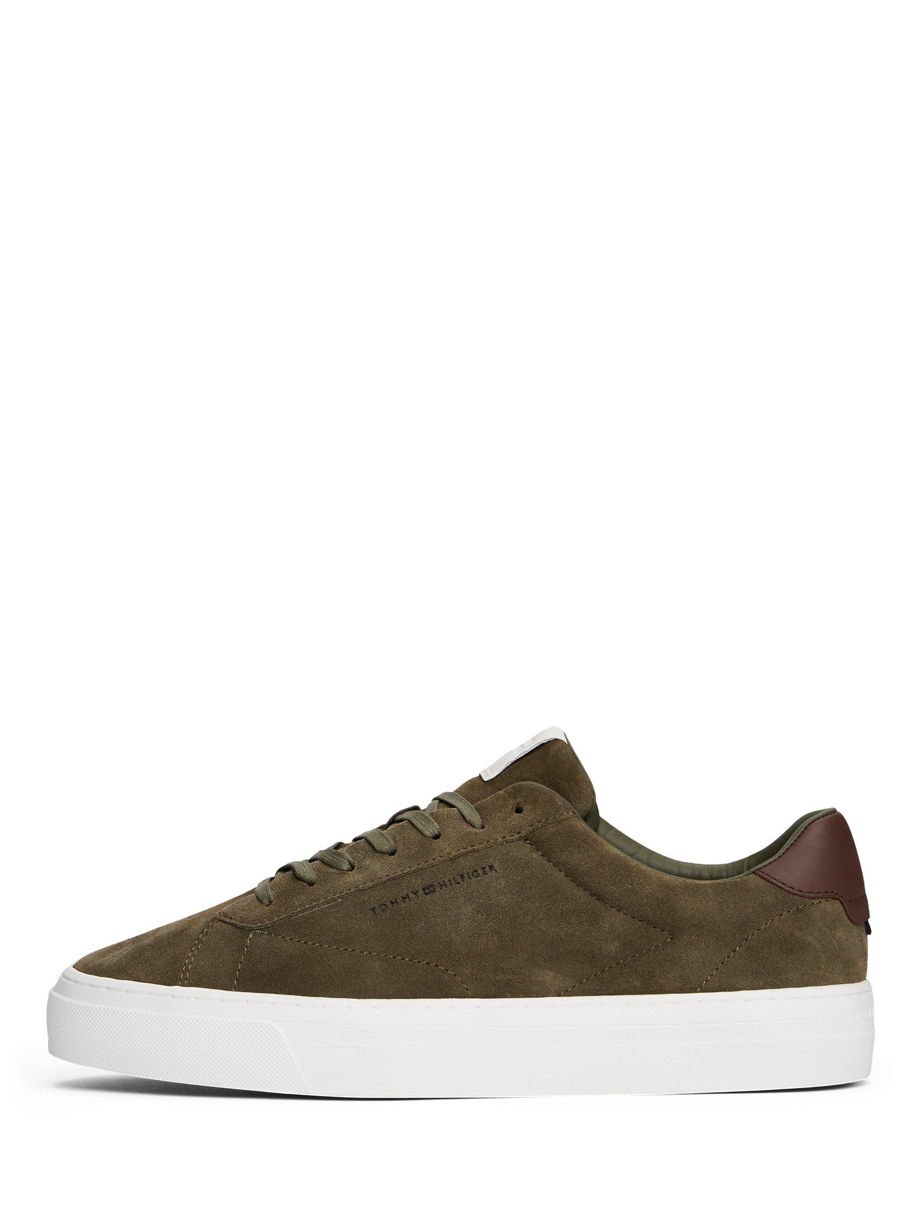 Product image 4 of 6, which shows Tommy Hilfiger Lace Up Suede Trainers, Army Green, 6|6.5