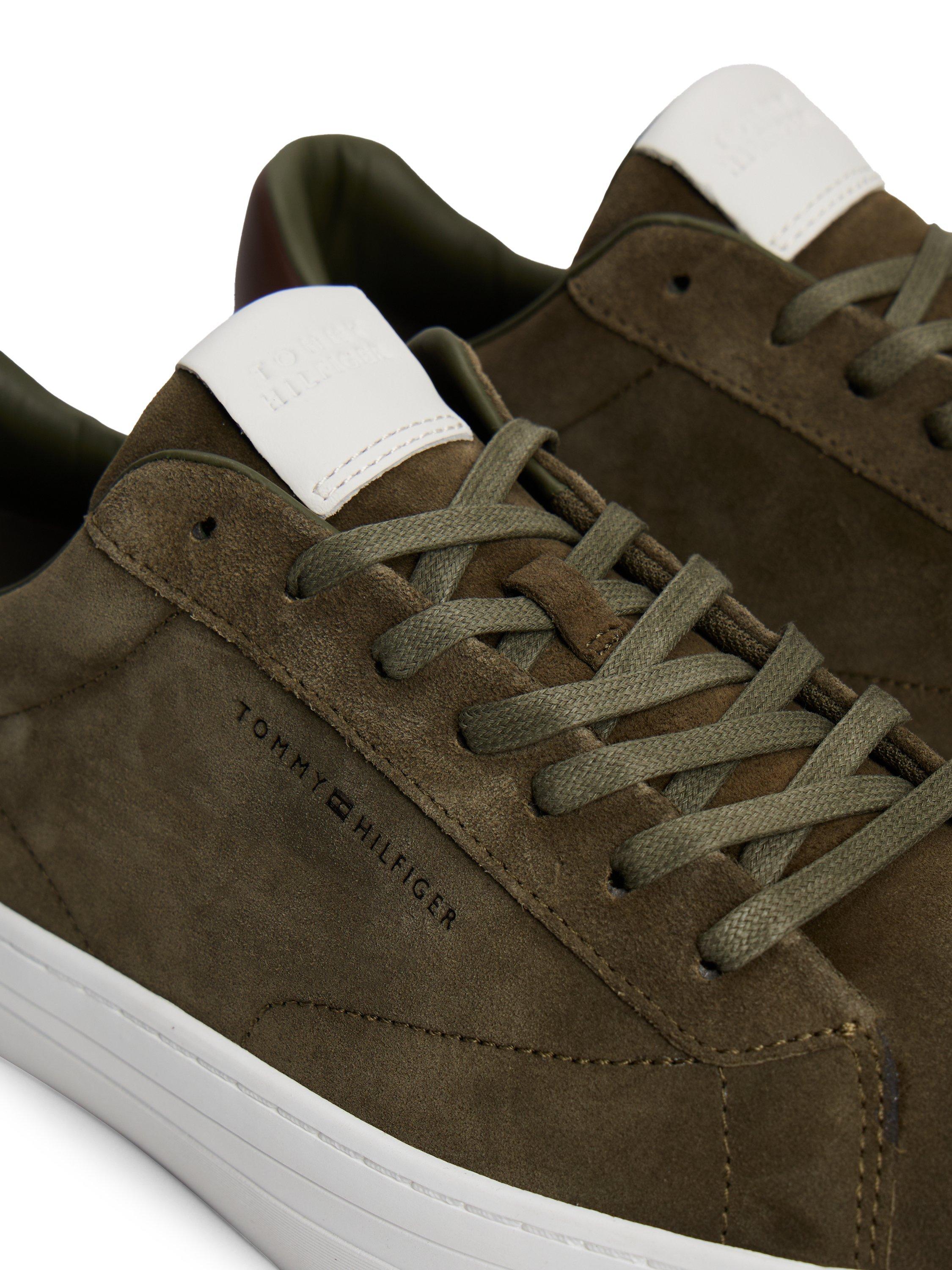 Product image 6 of 6, which shows Tommy Hilfiger Lace Up Suede Trainers, Army Green, 6|6.5