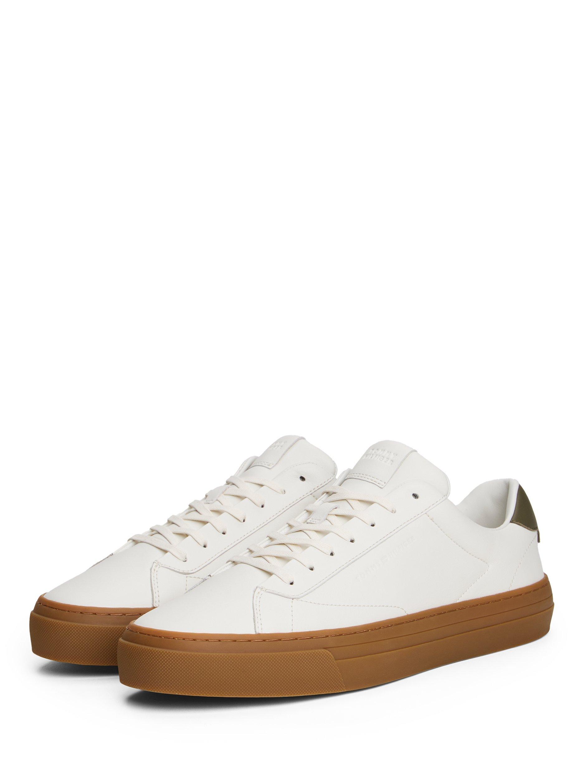 Product image 2 of 6, which shows Tommy Hilfiger Lace Up Leather Trainers, Ecru, 6|6.5