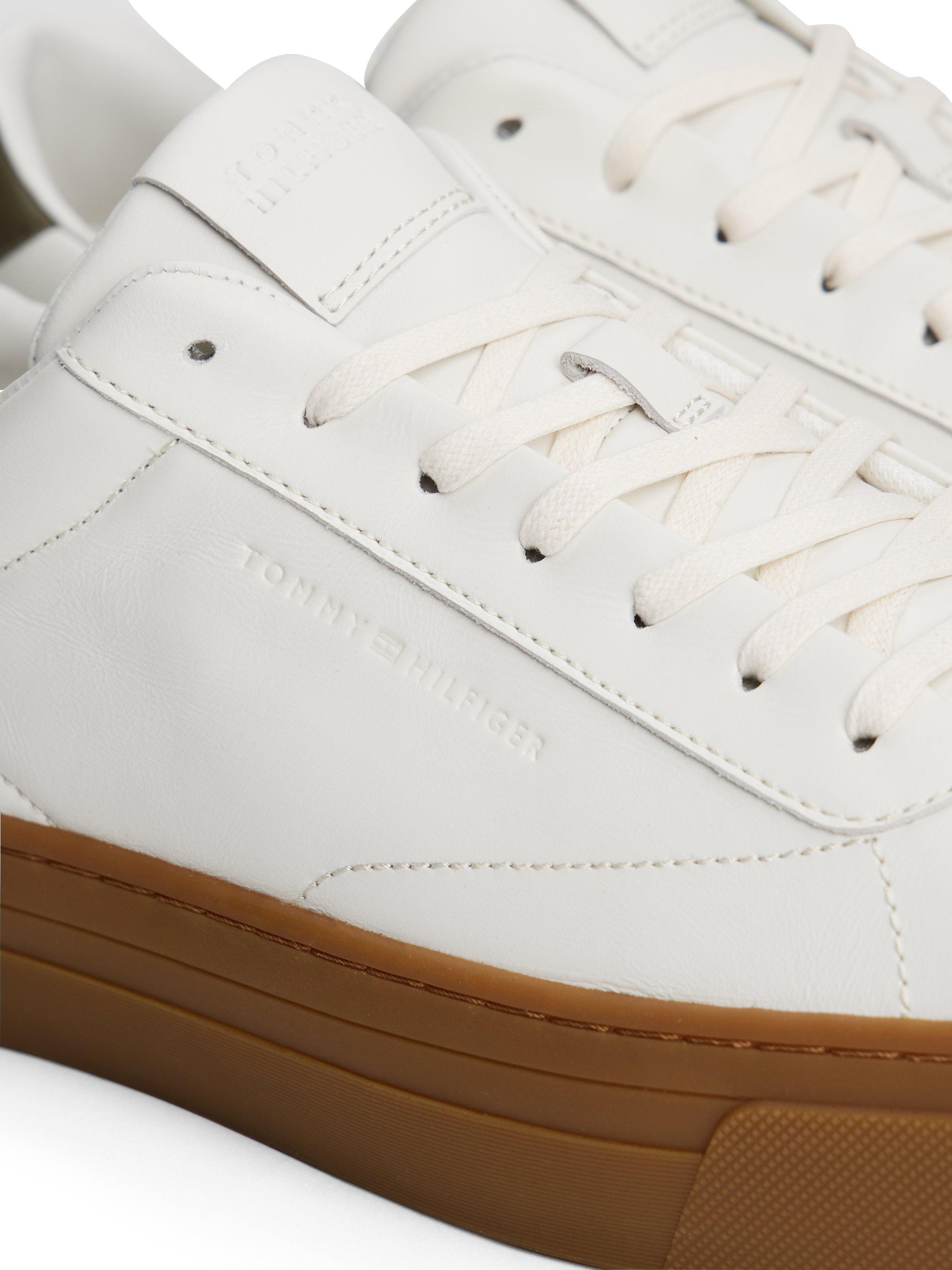 Product image 6 of 6, which shows Tommy Hilfiger Lace Up Leather Trainers, Ecru, 6|6.5