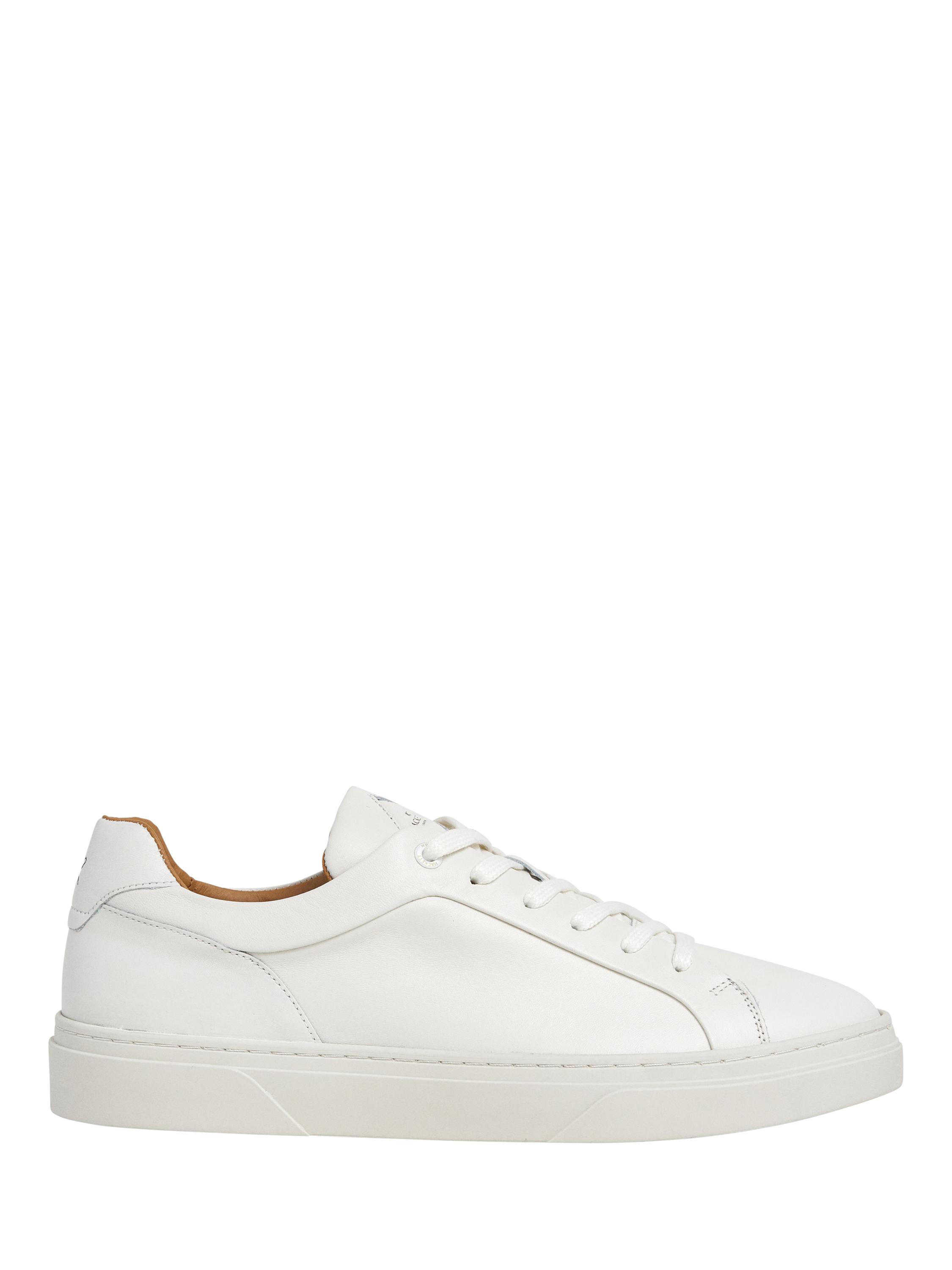 Product image 1 of 6, which shows Hackett London Lace Up Leather Trainers, White, 11