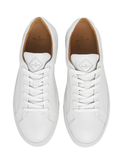 Hackett London Lace Up Leather Trainers - view 2, White