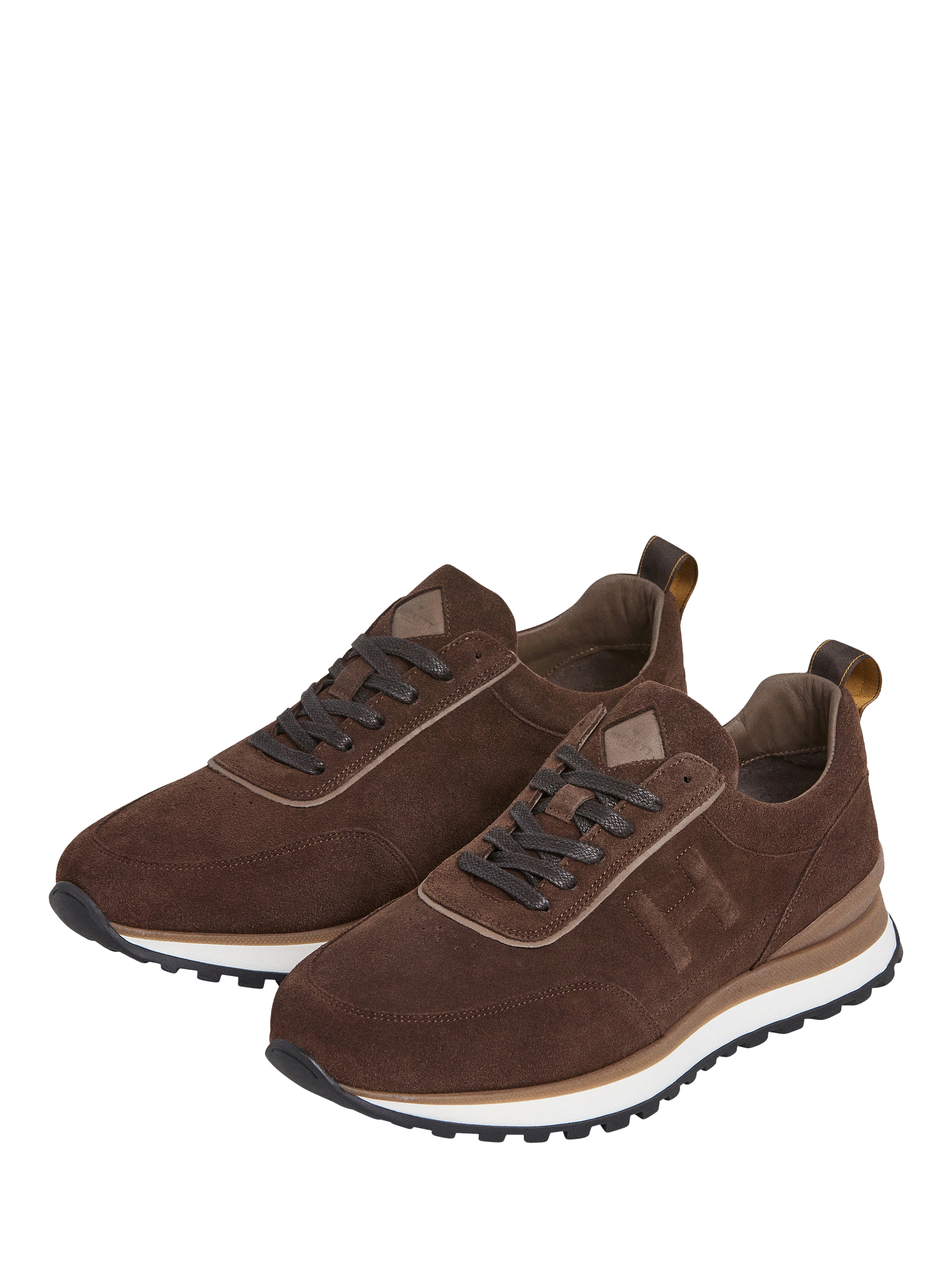 Product image 3 of 6, which shows Hackett London Chad Lace Up Suede Trainers, Bark Brown, 6