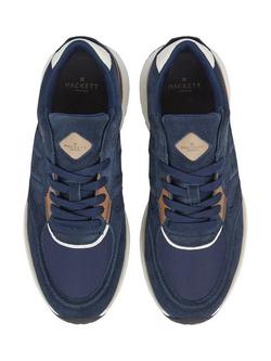Hackett London Otto Lace Up Trainers - view 2, Navy