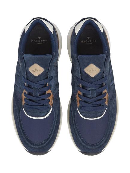 Hackett London Otto Lace Up Trainers, Navy - view 2, Navy