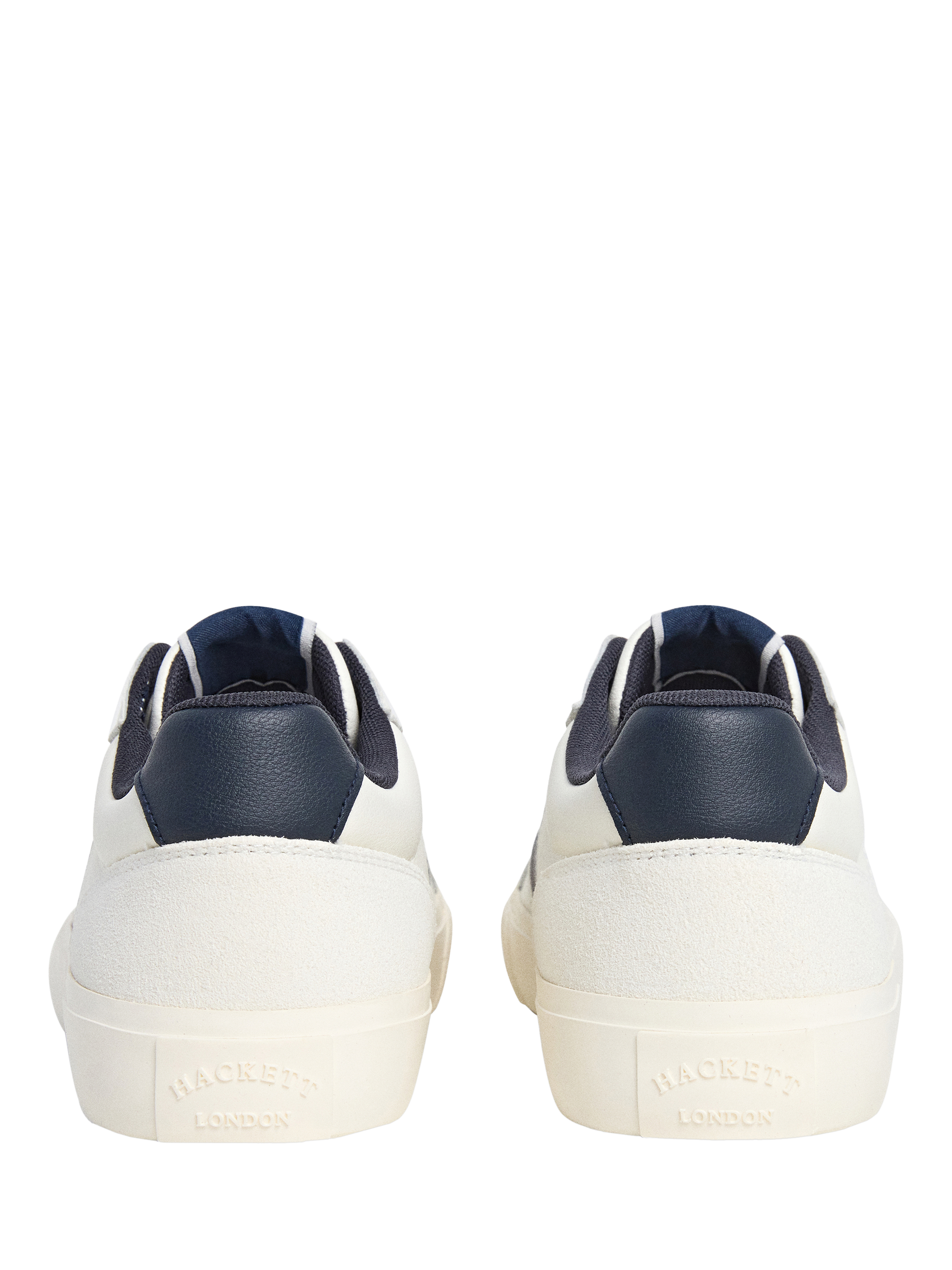 Product image 4 of 6, which shows Hackett London Blake Leather Trainers, White/Blue, 6