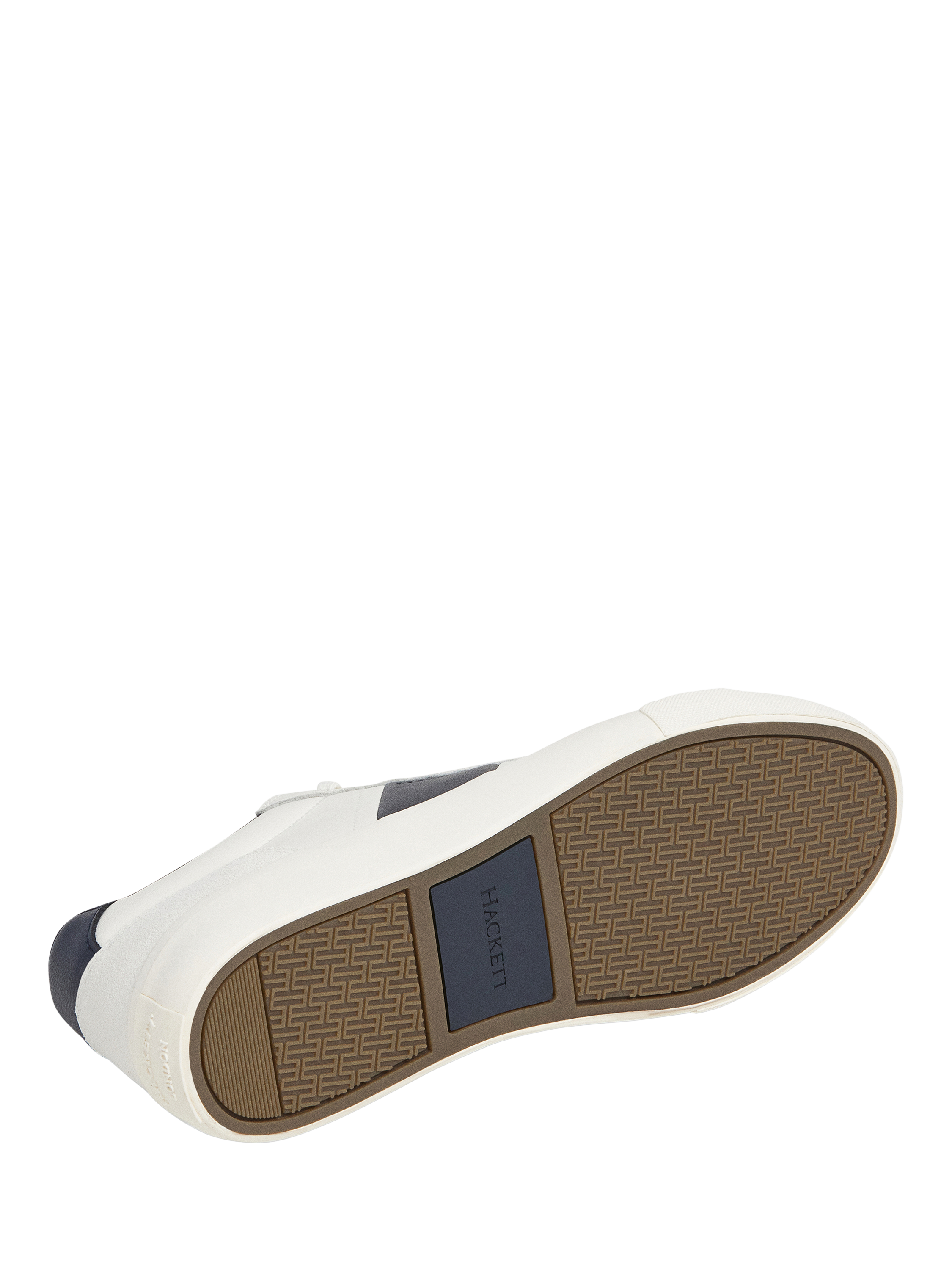 Product image 6 of 6, which shows Hackett London Blake Leather Trainers, White/Blue, 6