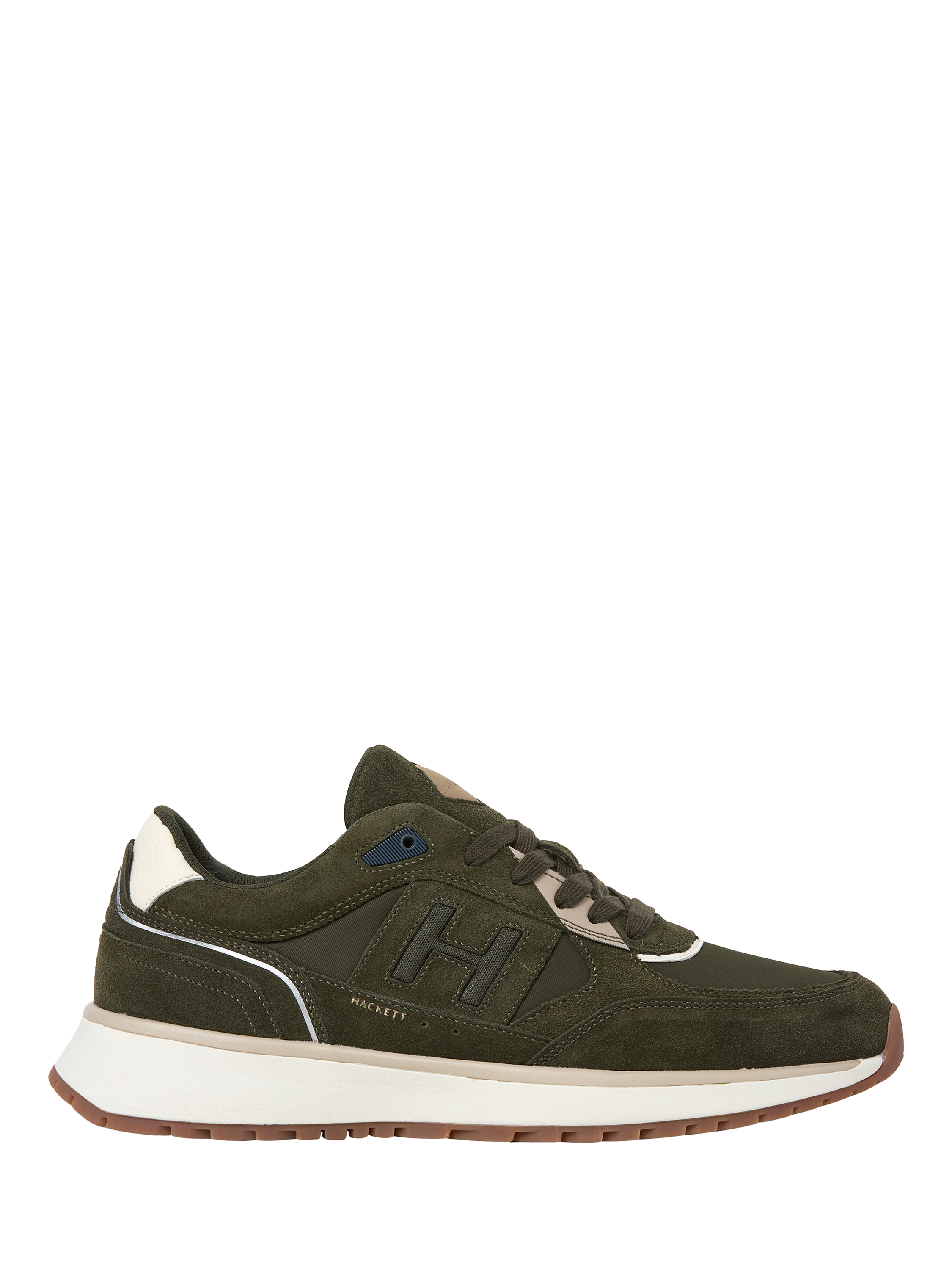 Product image 1 of 6, which shows Hackett London Otto Lace Up Trainers, Khaki Green, 6