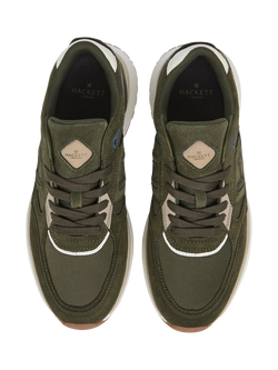 Hackett London Otto Lace Up Trainers - view 2, Khaki Green