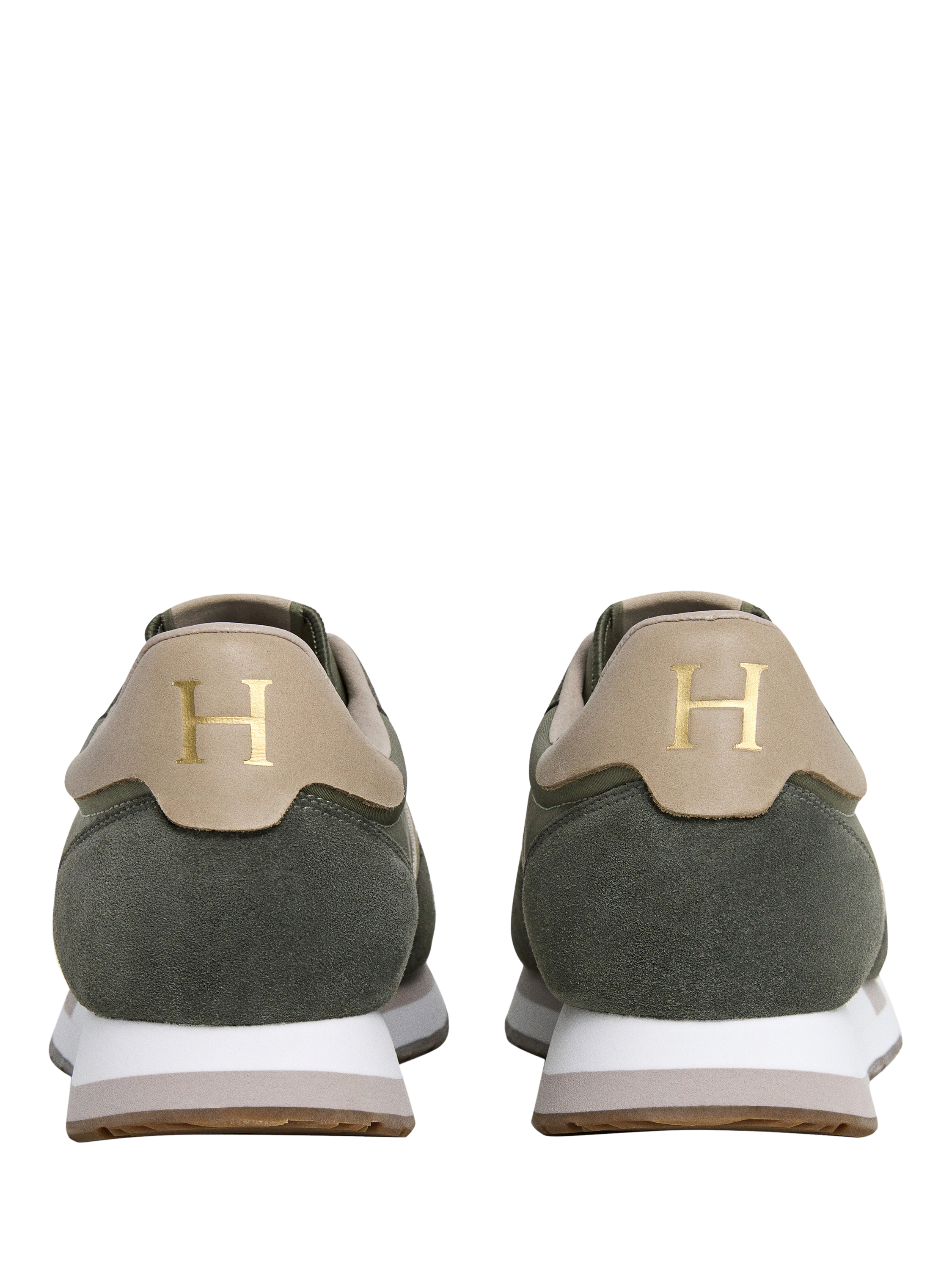 Product image 4 of 6, which shows Hackett London Logo Lace Up Trainers, Khaki Green, 11