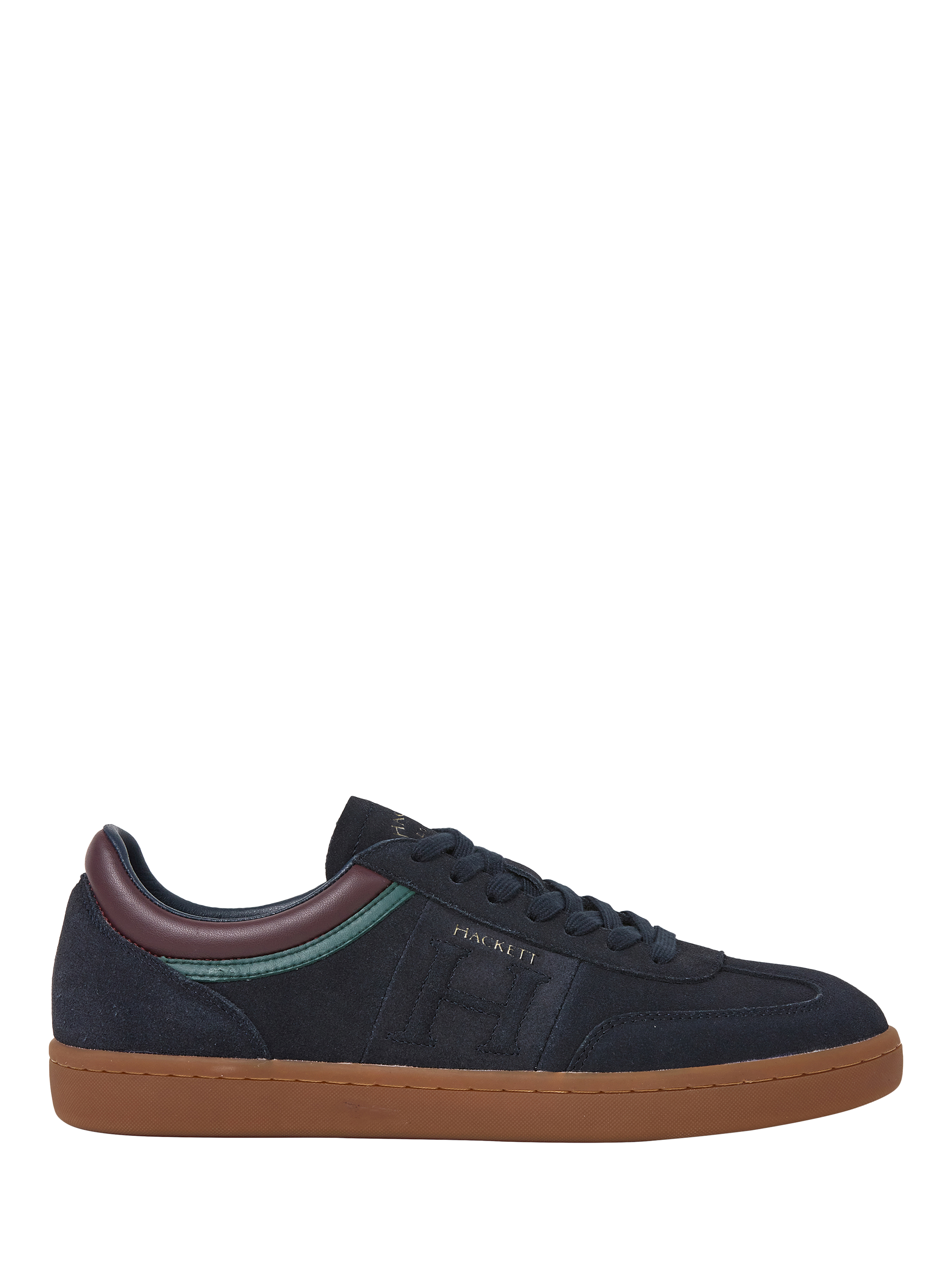 Product image 1 of 6, which shows Hackett London Lace Up Suede Blend Trainers, Navy, 6