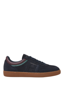 Hackett London Lace Up Suede Blend Trainers, Navy