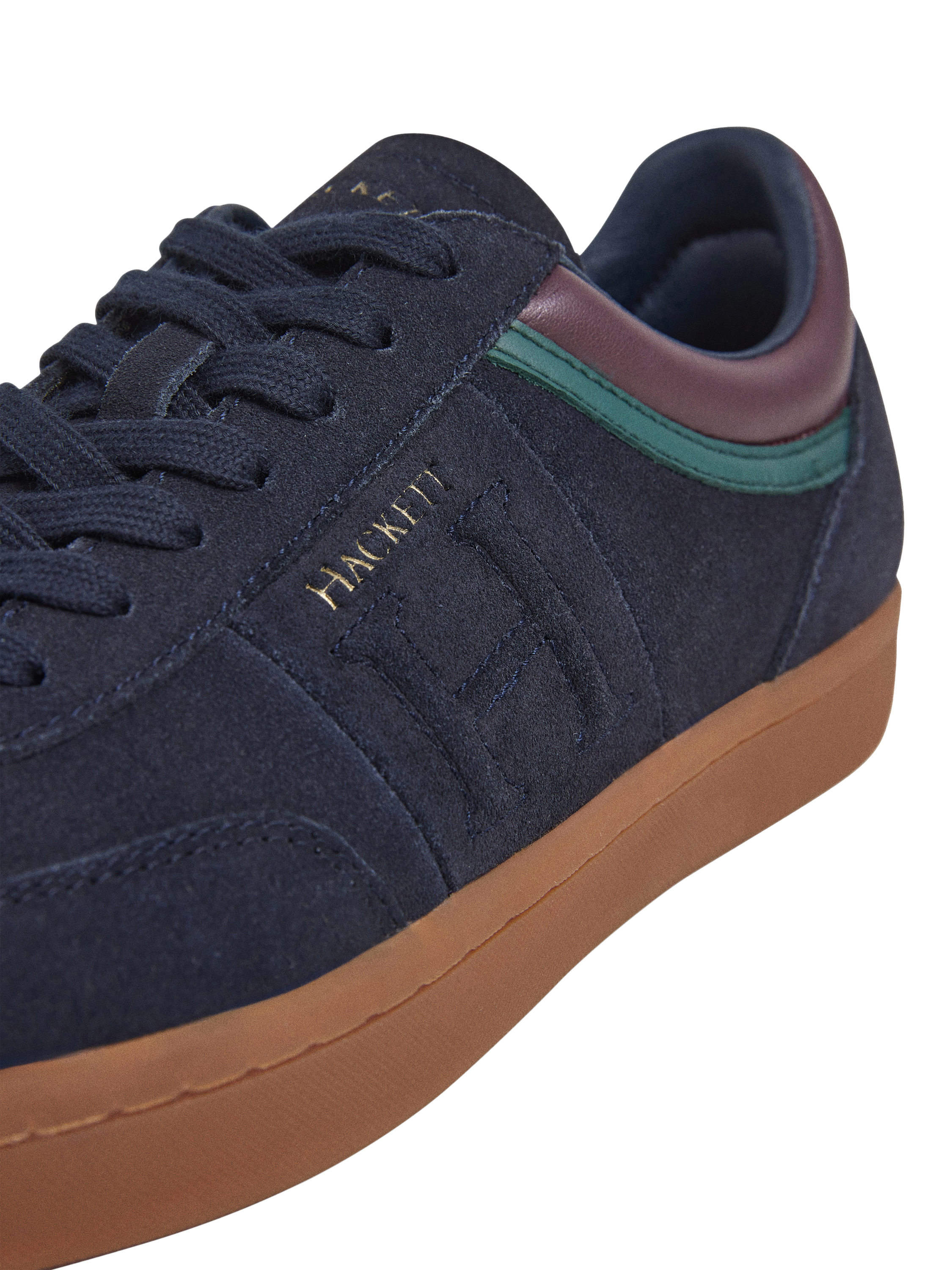 Product image 5 of 6, which shows Hackett London Lace Up Suede Blend Trainers, Navy, 6