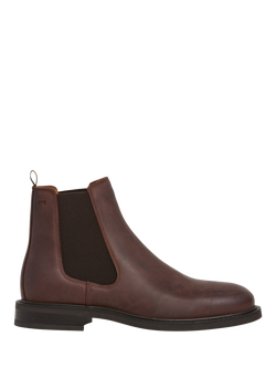 Hackett London Leather Chelsea Boots, Dark Brown