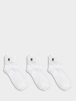 Sweaty Betty Essentials Mini Crew Socks, Pack of 3, White