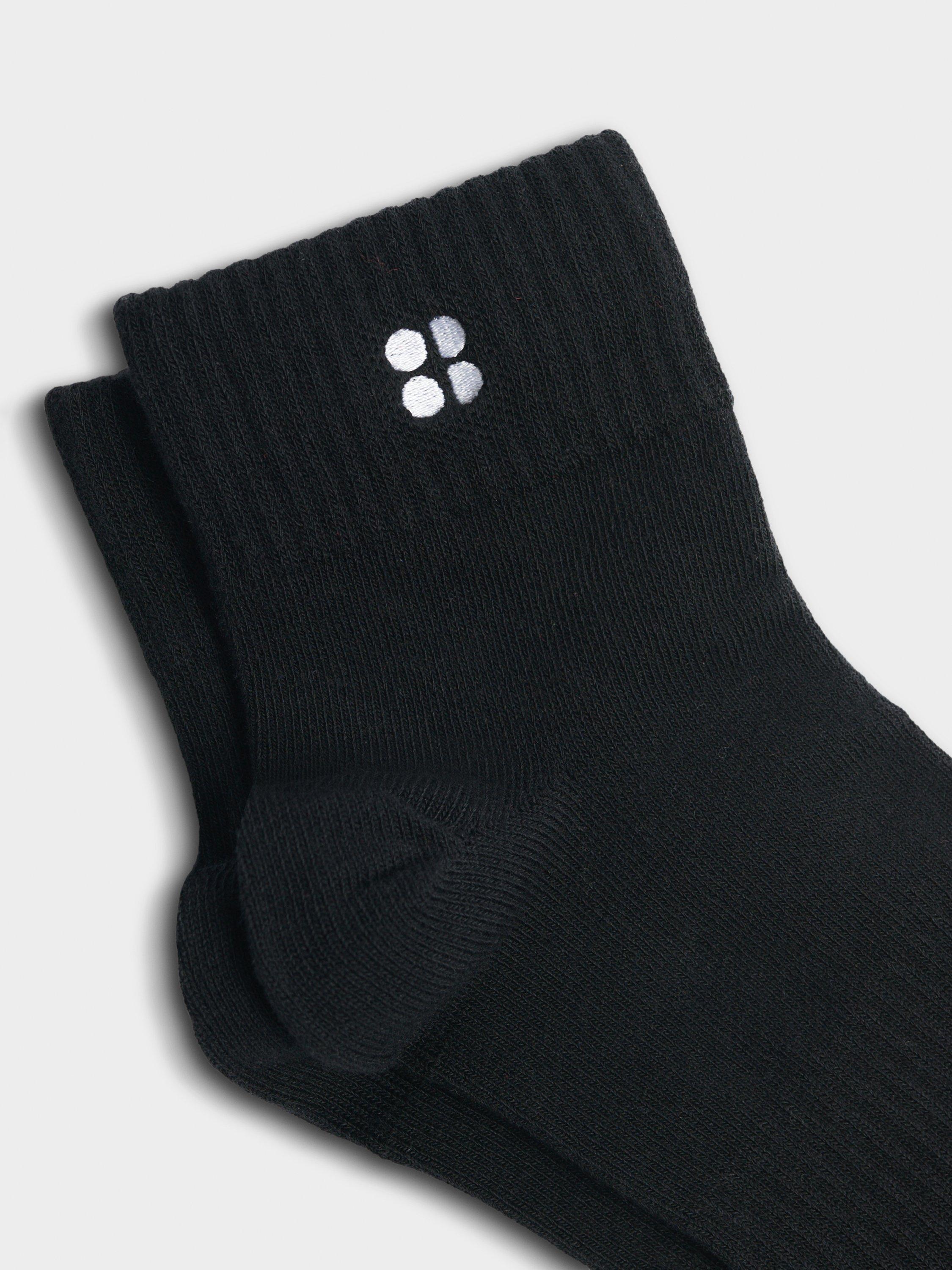 Product image 3 of 3, which shows Sweaty Betty Essentials Mini Crew Socks, Pack of 3, Black, 2.5-4