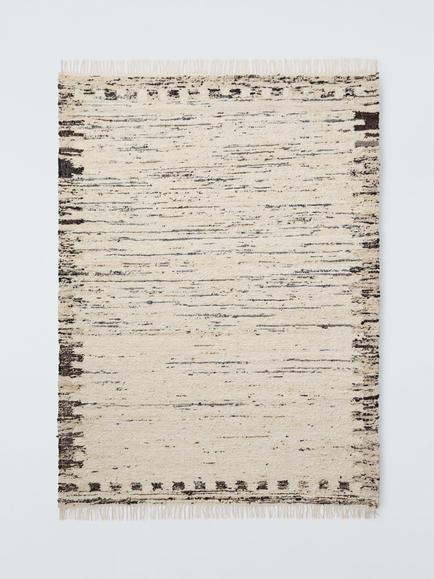 John Lewis Alder Border Hand Woven Wool Rich Rug, Natural, Natural