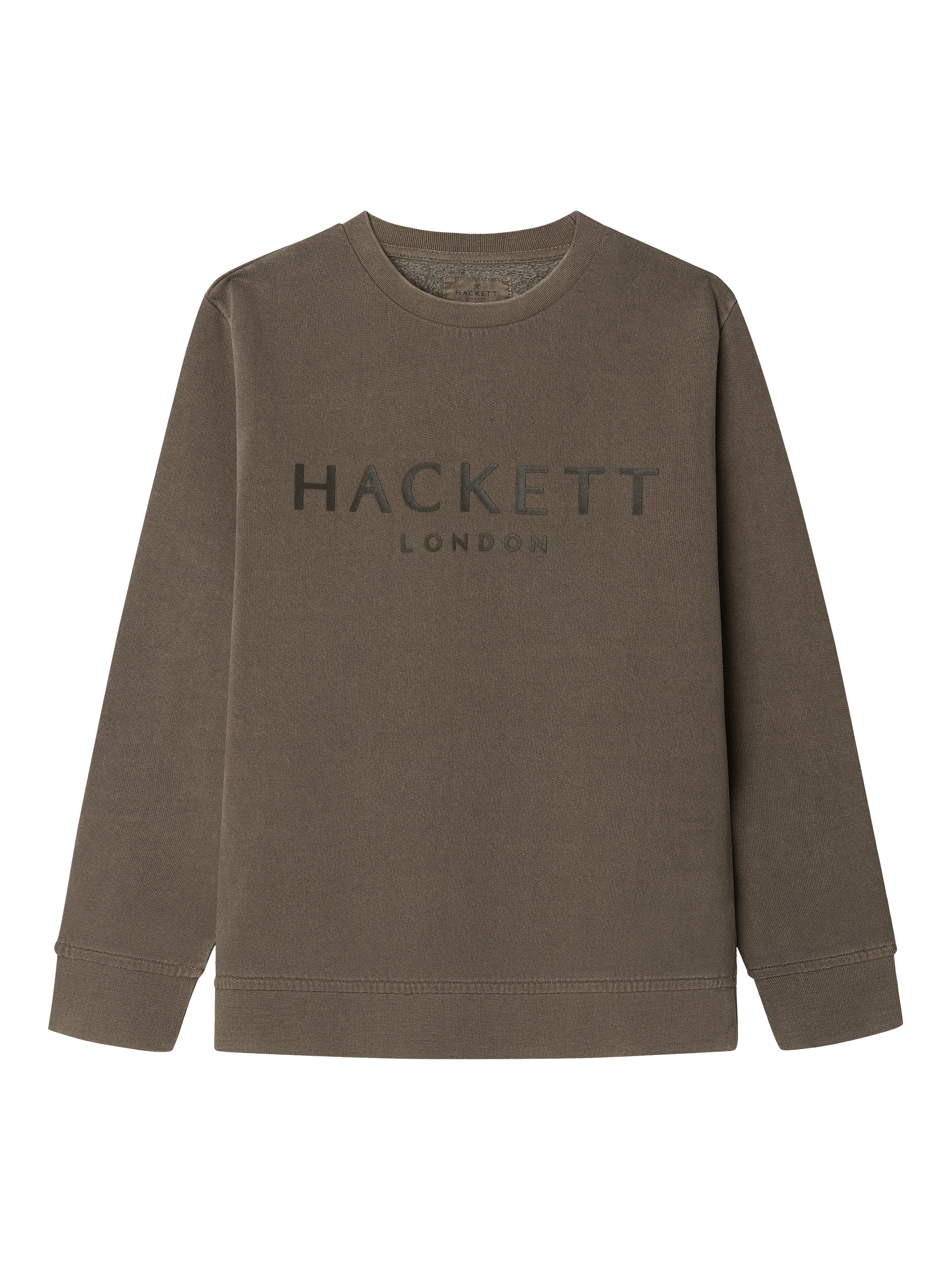 Product image 1 of 4, which shows Hackett London Kids' Branded Crew Neck Sweatshirt, Walnut Brown, 2 years
