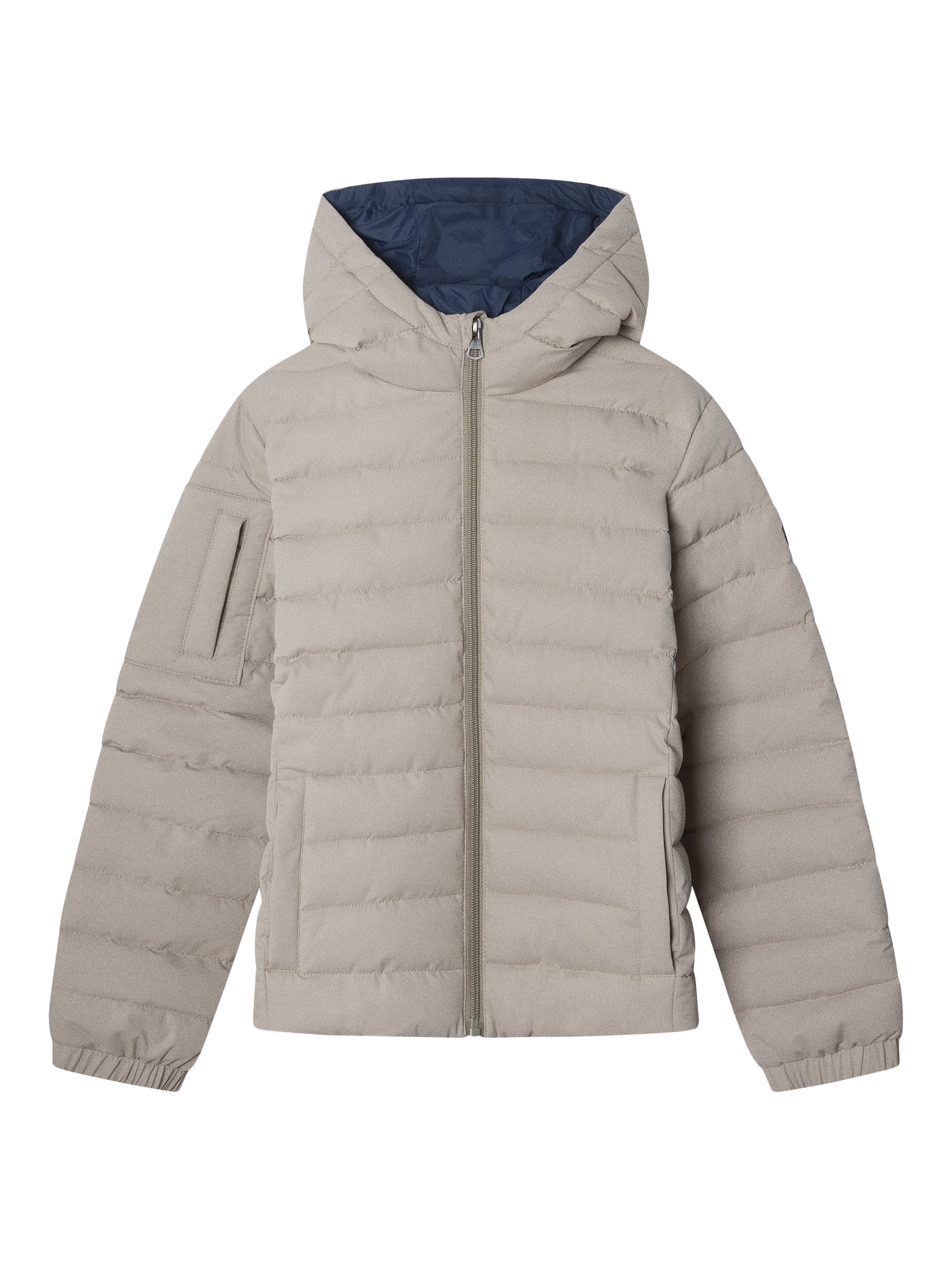 Product image 1 of 4, which shows Hackett London Kids' Hooded Puffer Jacket, Malt Beige, 15 years