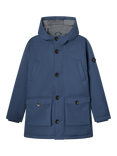 Hackett London Kids' Twill Parka Jacket, Dark Denim Blue