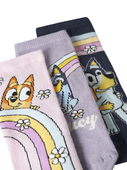 NAME IT Kids' Bluey Ankle Socks, Pack of 3, Pirouette - view 2, Pirouette