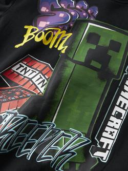 NAME IT Kids' Minecraft Graphic Sweatshirt, Black - view 2, Black