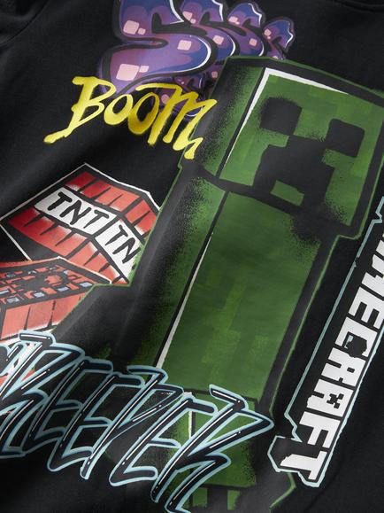NAME IT Kids' Minecraft Graphic Sweatshirt, Black - view 2, Black