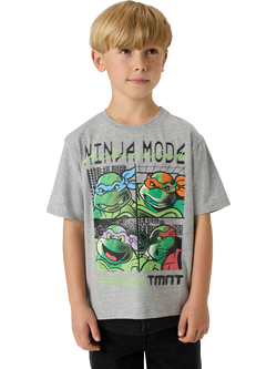 NAME IT Kids' Turtles T-Shirt, Grey Melange, Grey Melange