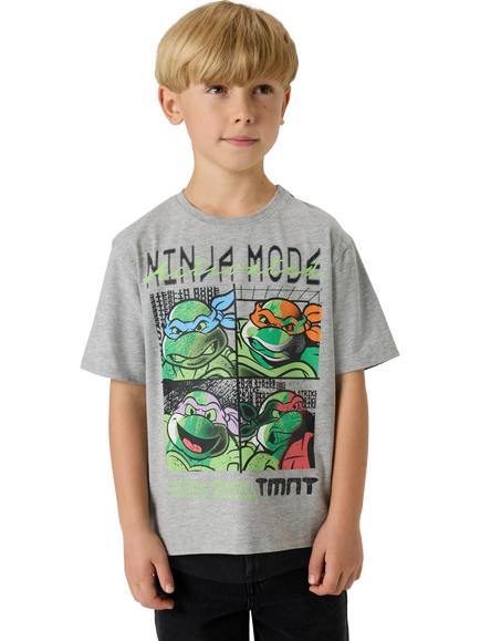 NAME IT Kids' Turtles T-Shirt, Grey Melange, Grey Melange