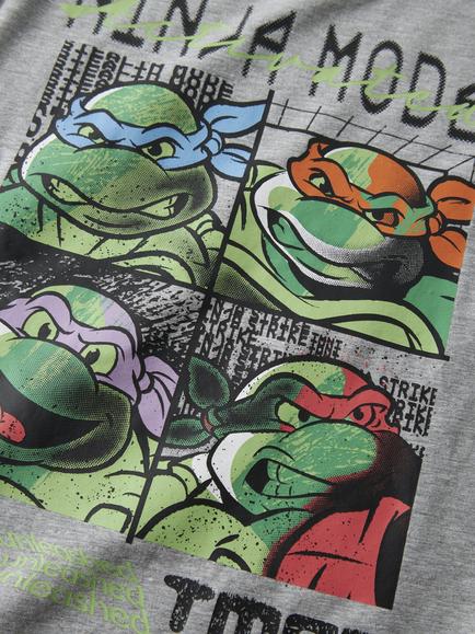 NAME IT Kids' Turtles T-Shirt, Grey Melange - view 2, Grey Melange
