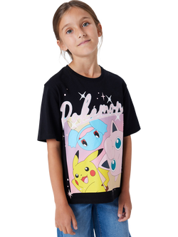 Name IT Kids' Pokémon Cotton T-Shirt, Black, Black
