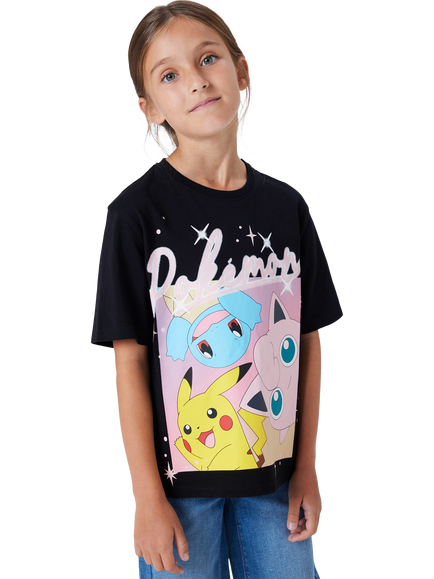 Name IT Kids' Pokémon Cotton T-Shirt, Black, Black