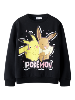NAME IT Kids' Pokemon Sweatshirt, Black, Black